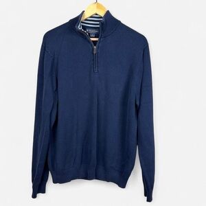 Brooks Brothers Navy quarter-Zip Pullover Sweater